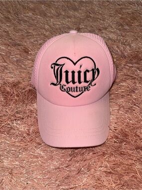 Juicy Couture Pink Heart Logo Trucker Cap